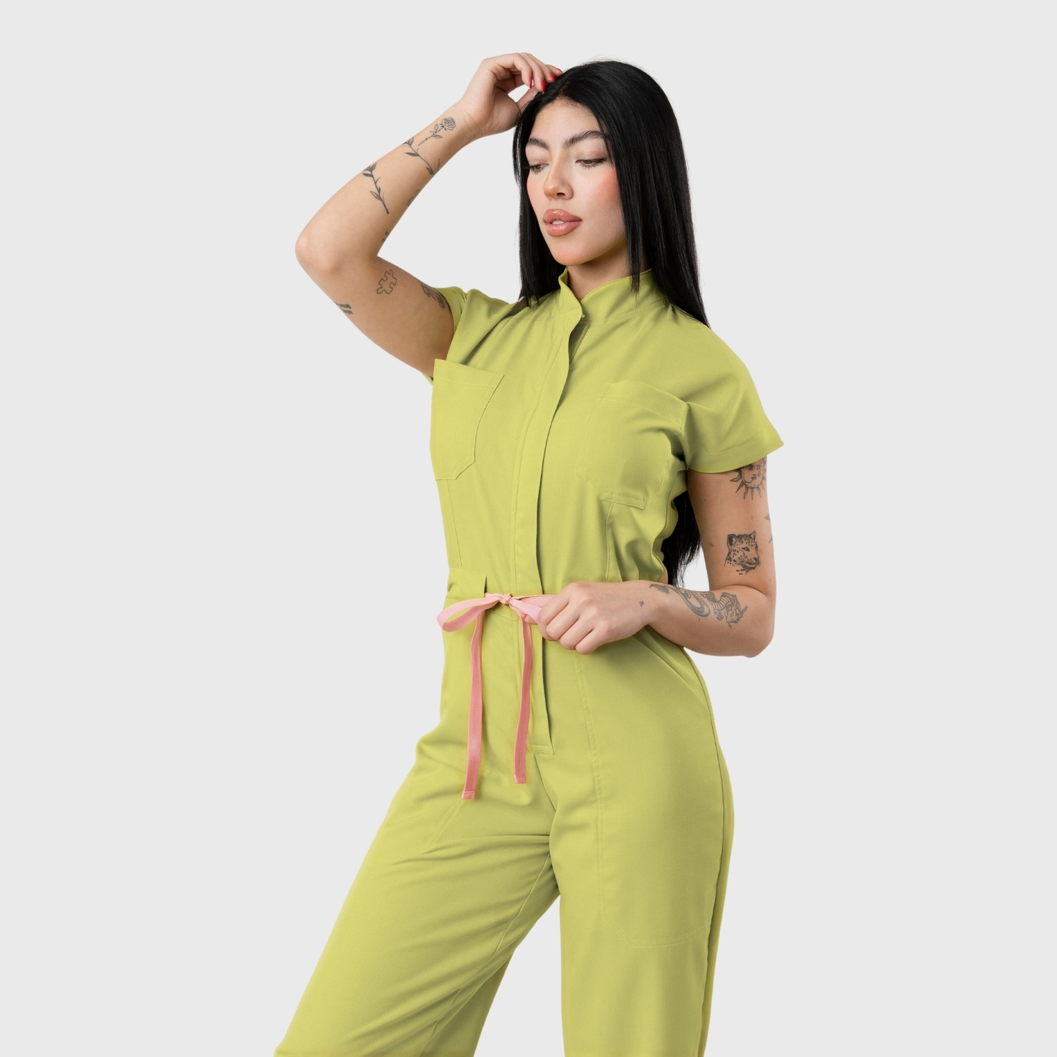 Women's 4-Pocket Loose Fit Scrub Jumpsuit Jog009