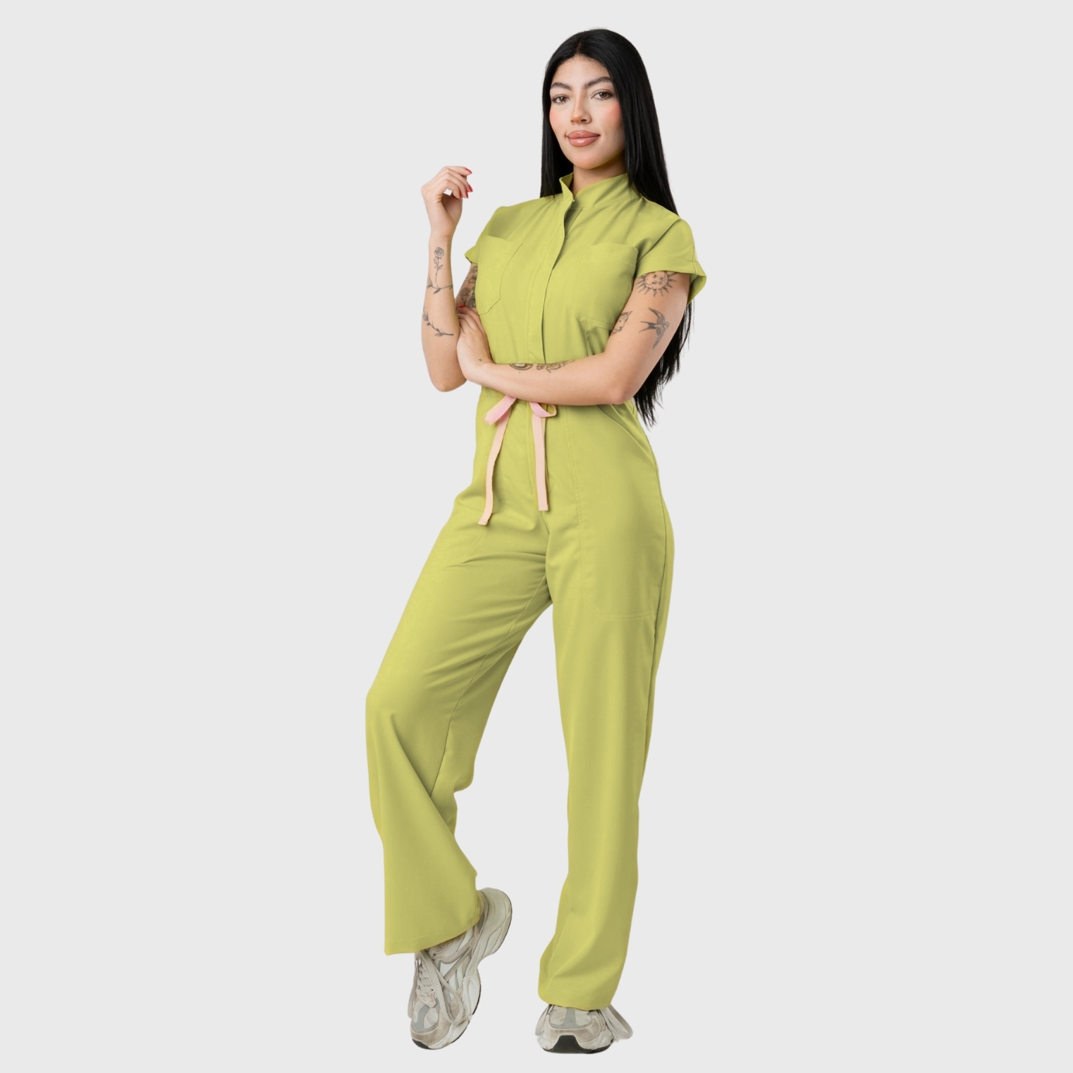 Women's 4-Pocket Loose Fit Scrub Jumpsuit Jog009
