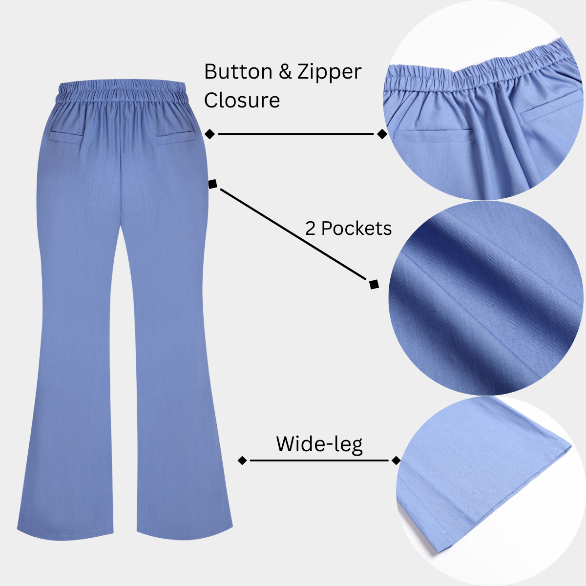 Women's Wide Leg Flare Scrub Pants