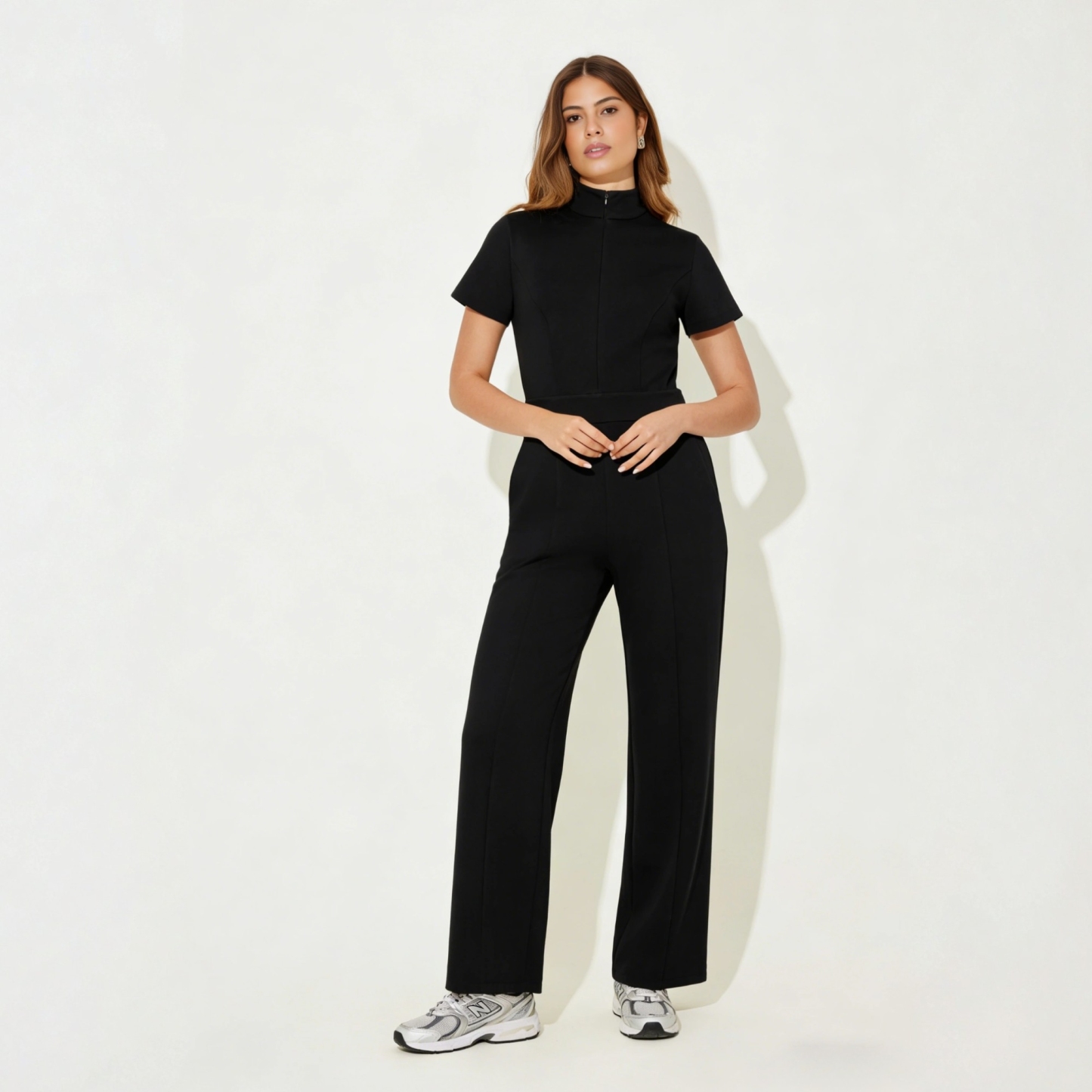 Women's Wide Leg Front Zip Butter Soft Stretch Scrub Jumpsuit