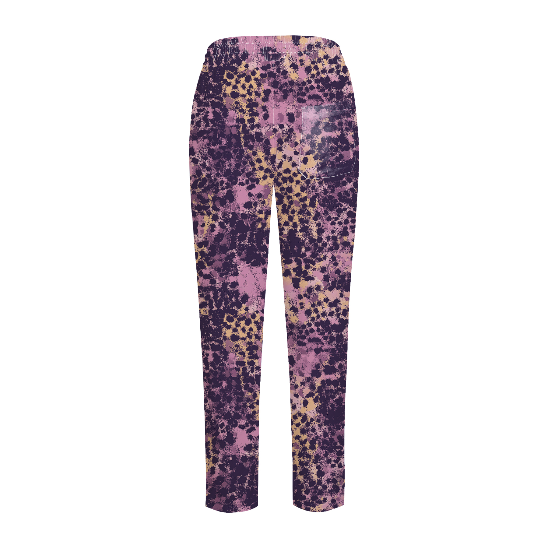 Women's Straight Leg Purple Leopard Printed Scrub Pants