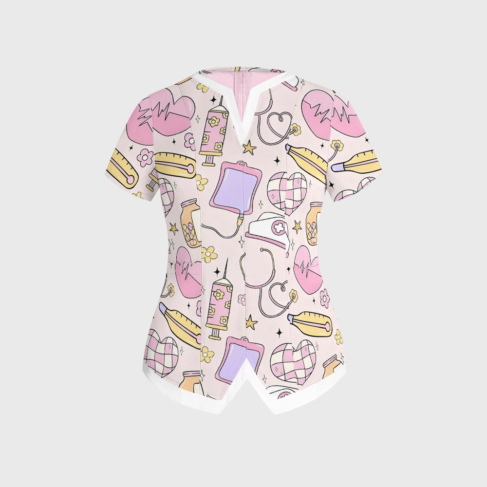 Women's Medical Objects Printed Scrub Set ST14