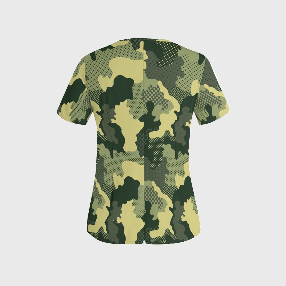Women's Collage Camouflage Printed Scrub Set SA08