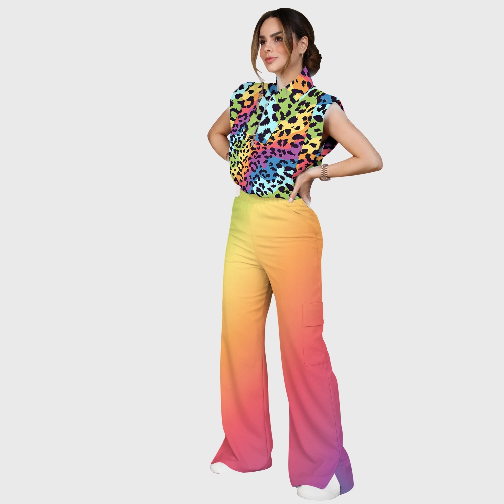 Women's leopard Print Scrub Set SL07