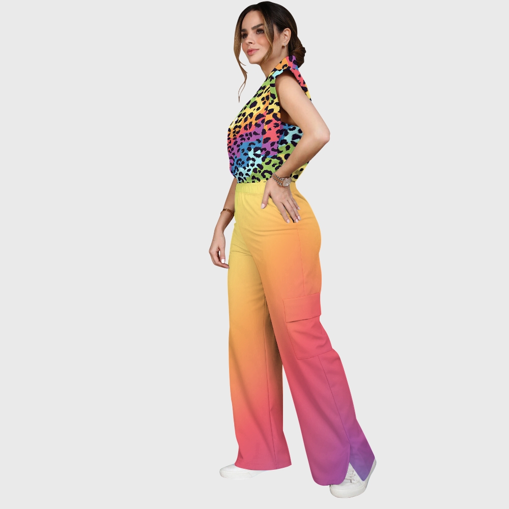 Women's leopard Print Scrub Set SL07