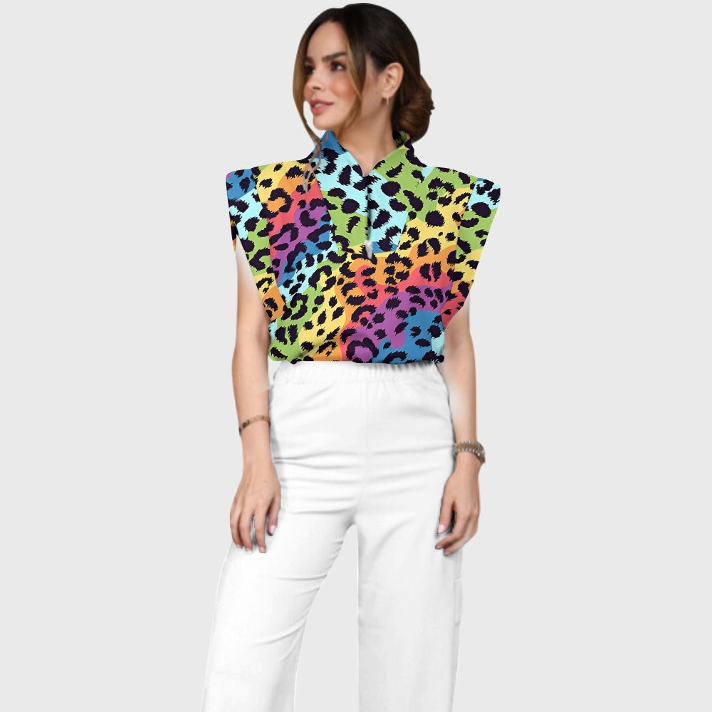 Women's leopard Print Scrub Set SL07