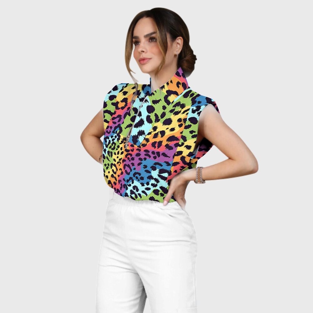 Women's leopard Print Scrub Set SL07