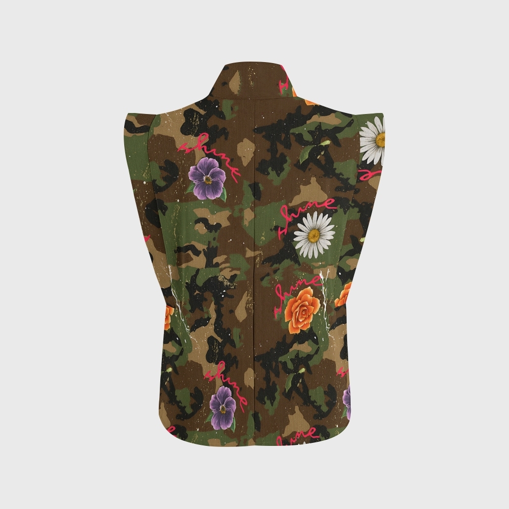 Women's Vintage Floral Camouflage Printed Scrub Set SA06