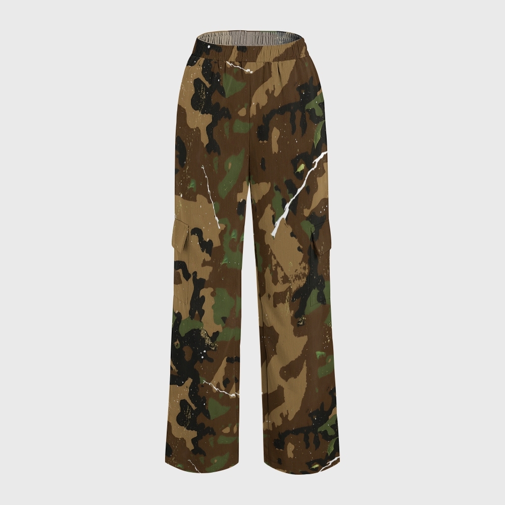 Women's Vintage Floral Camouflage Printed Scrub Set SA06