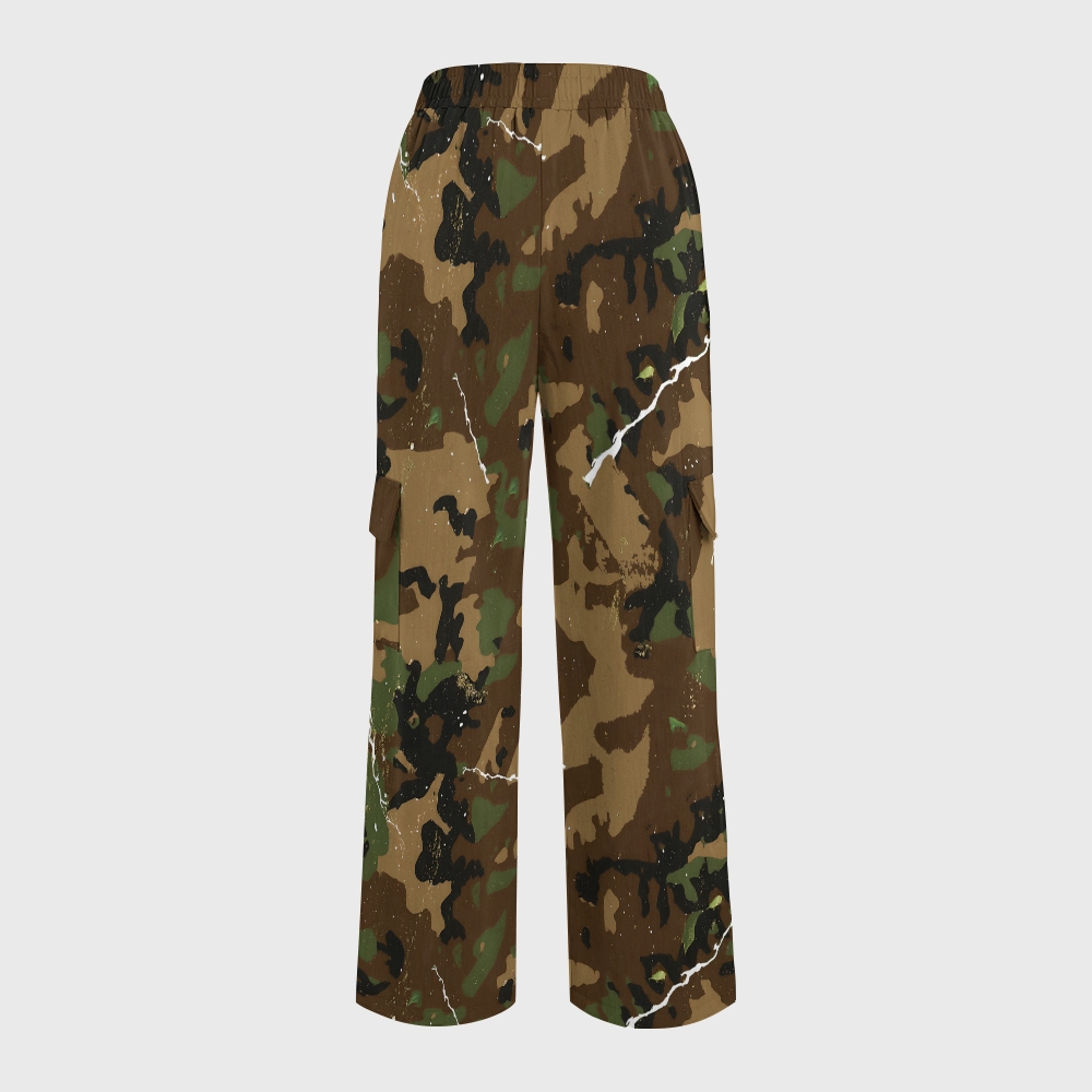 Women's Vintage Floral Camouflage Printed Scrub Set SA06