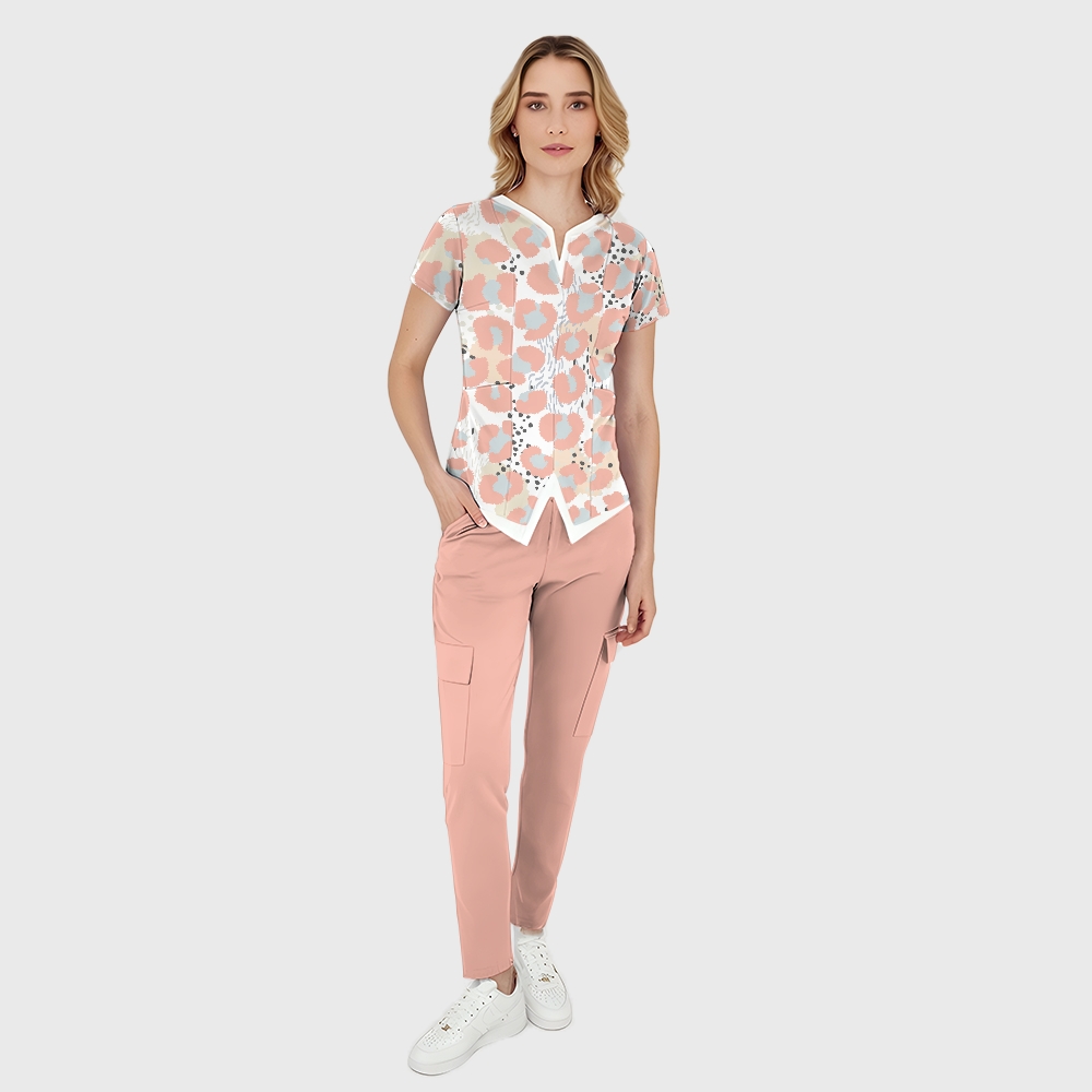 Women's leopard Print Scrub Set SL03