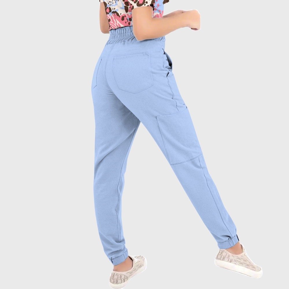 Women's Pink Watercolor Leopard Printed Scrub Set SL05