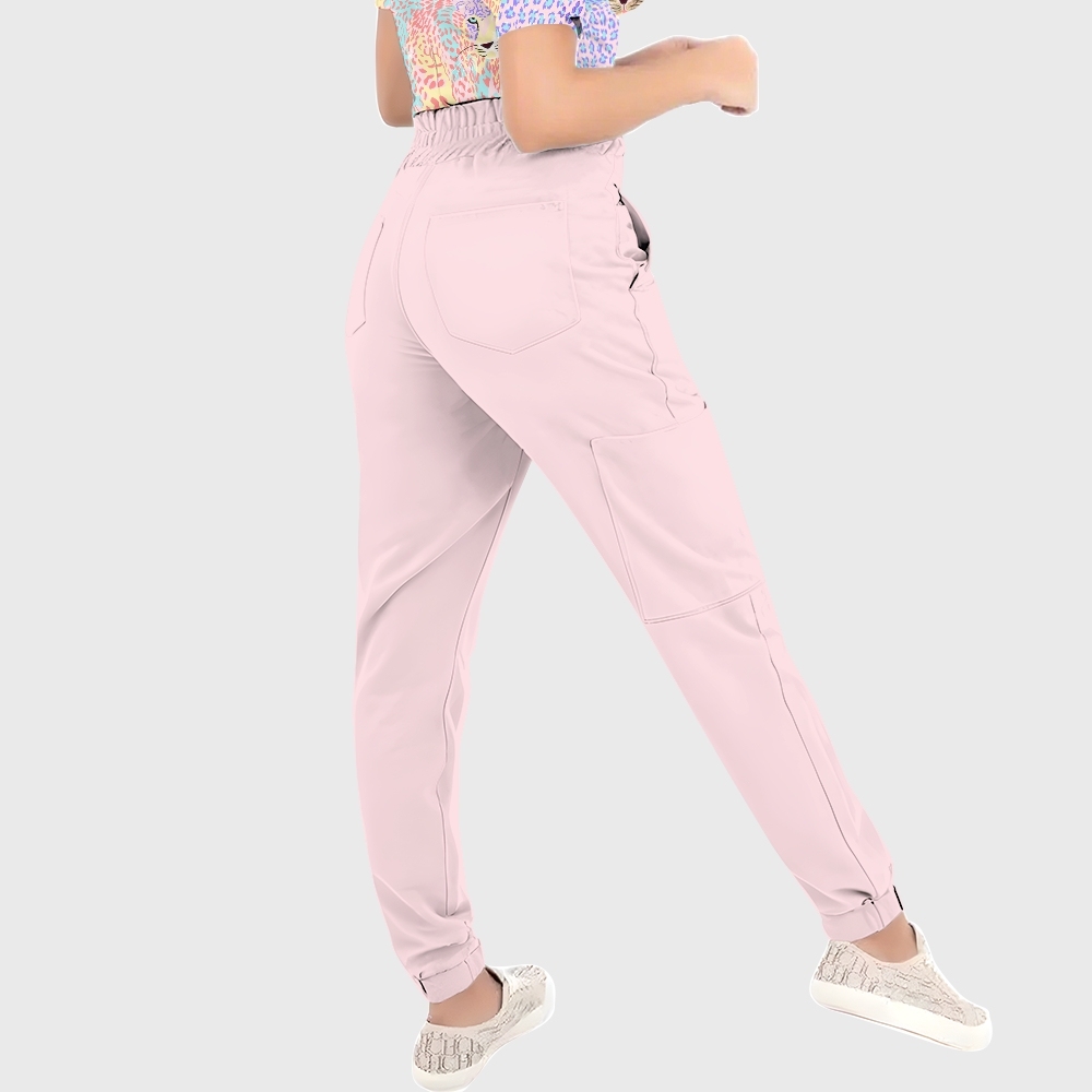 Women's Pastel Leopard Printed Scrub Set SL10