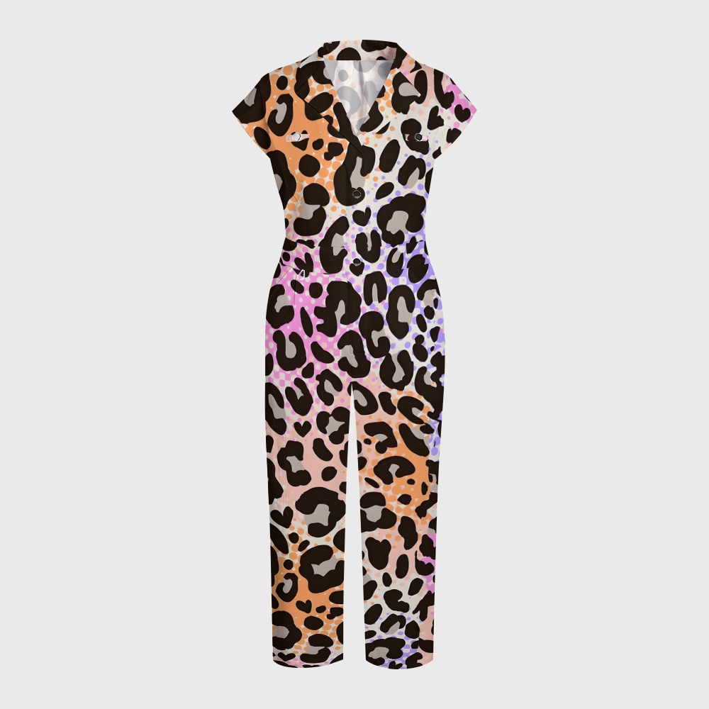 Women's Neon Leopard Printed Jumpsuit JL01