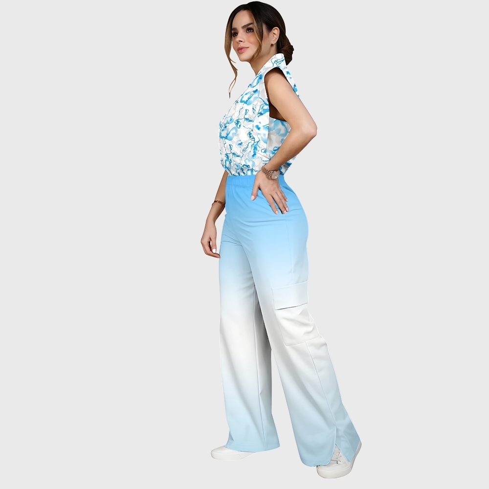 Women's Gradient Warm And Cold Color Scrub Set SG07