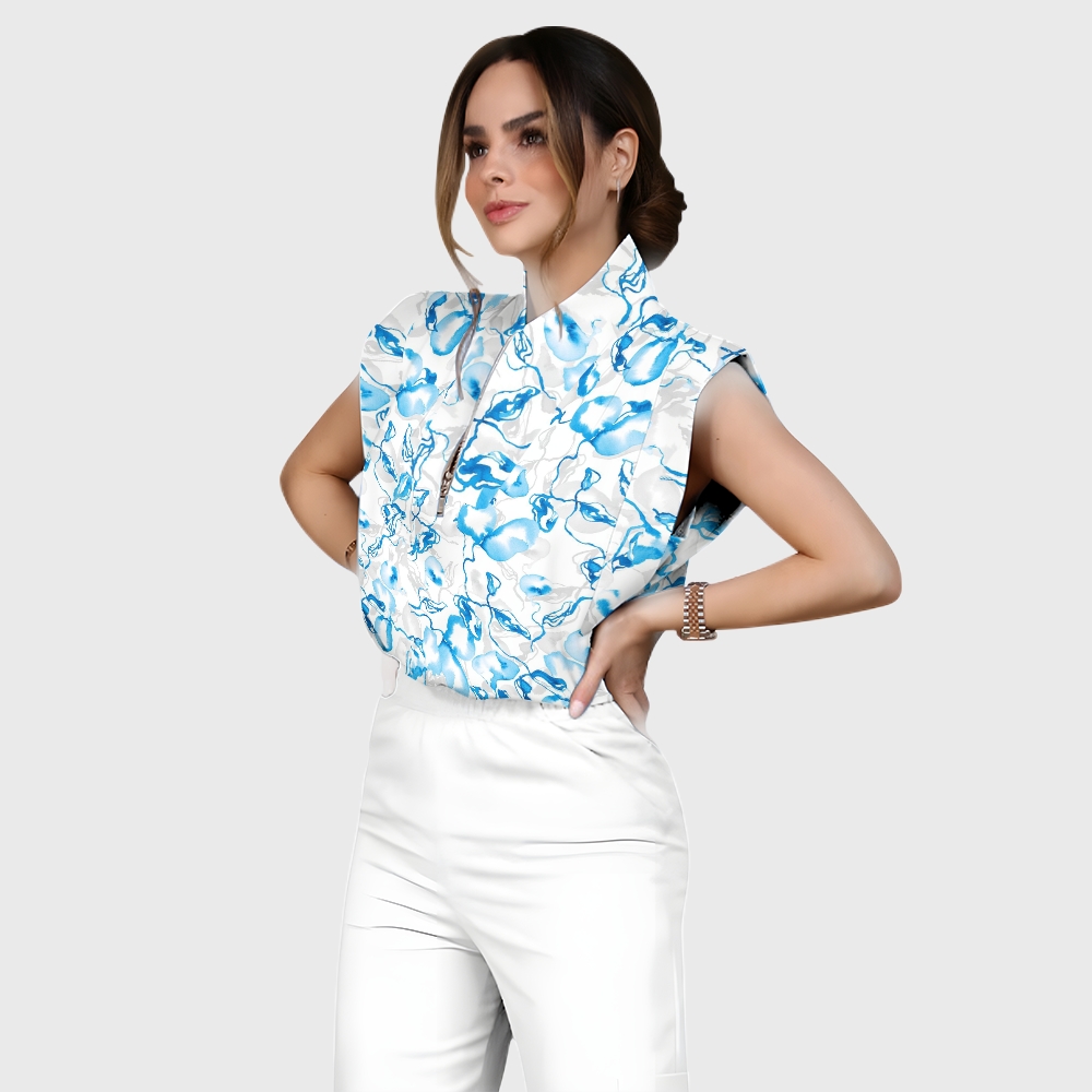 Women's Gradient Warm And Cold Color Scrub Set SG07