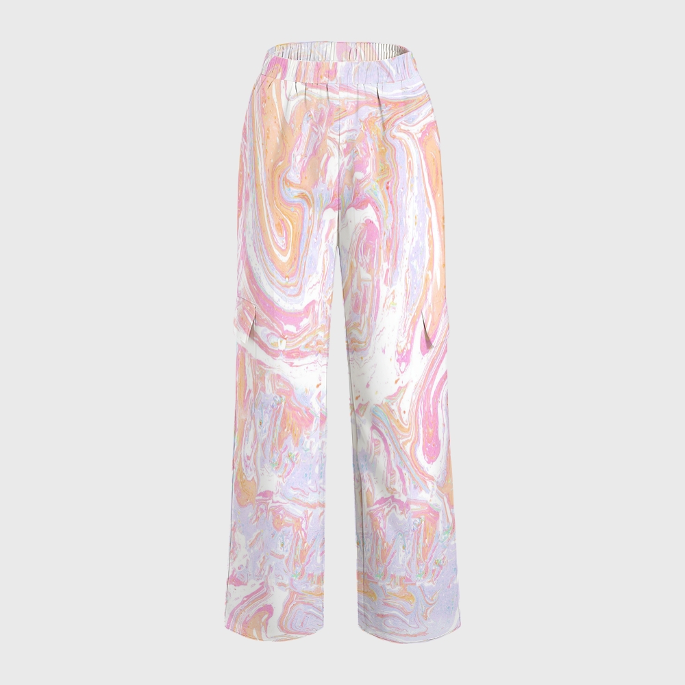 Women's Pastel Fluid Marble Printed Scrub Set  SM04