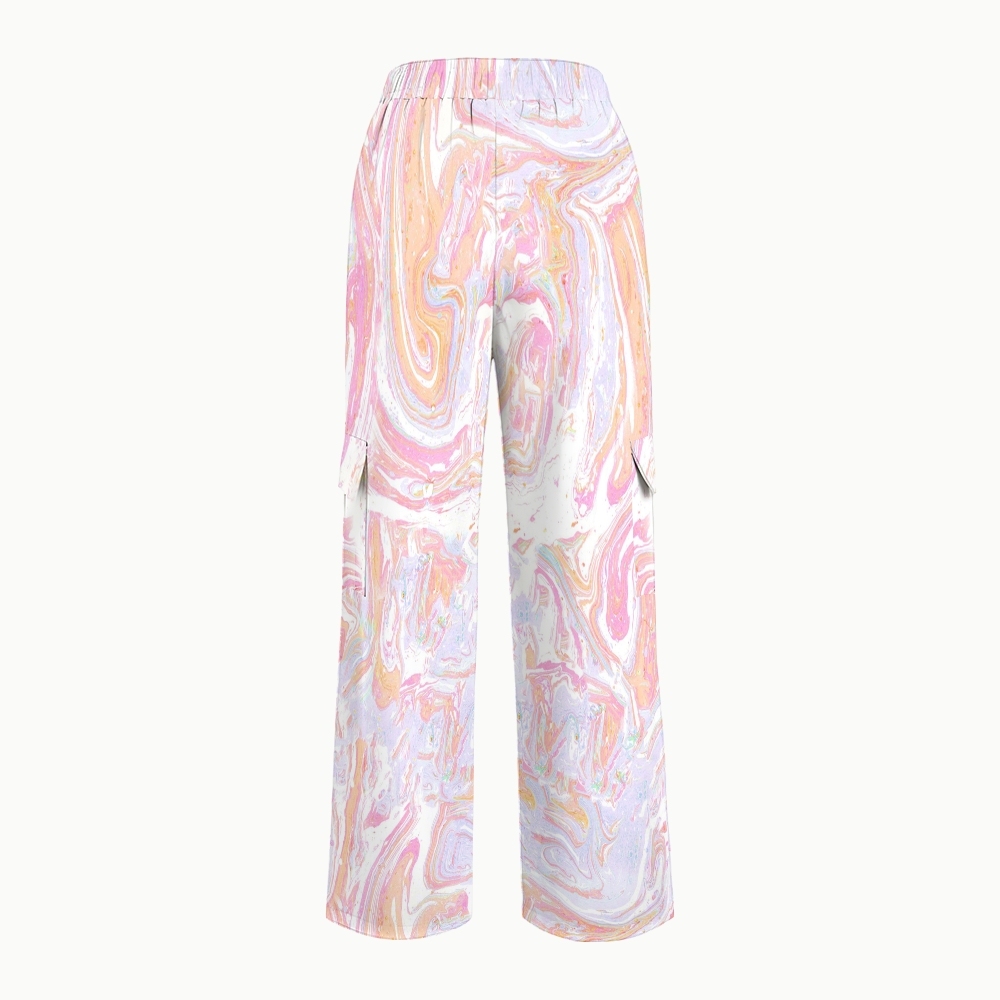 Women's Pastel Fluid Marble Printed Scrub Set  SM04