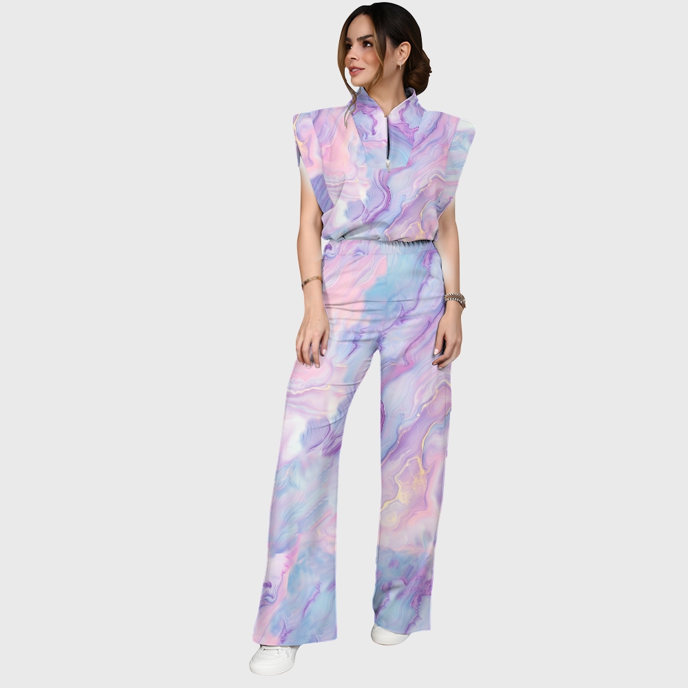 Women's Iridescent Pastel Marble Printed Scrub Set SM05