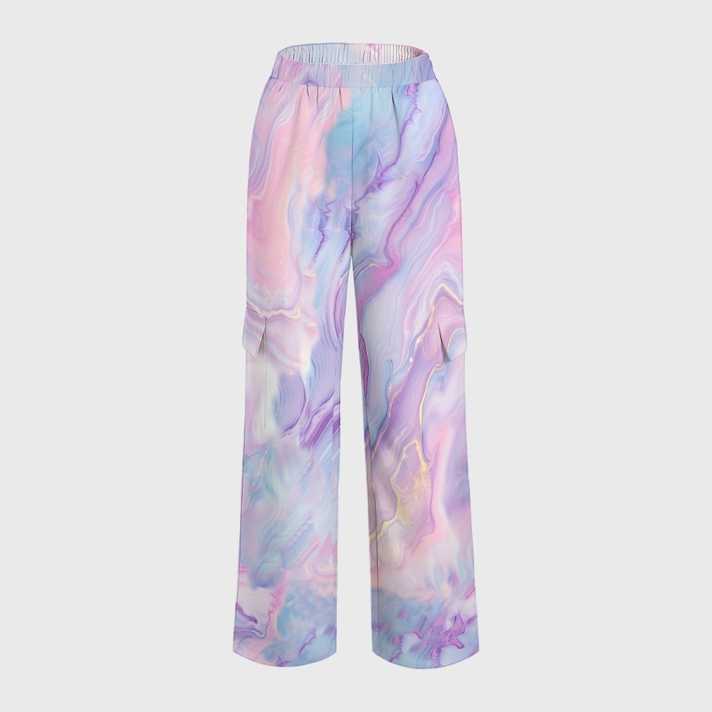 Women's Iridescent Pastel Marble Printed Scrub Set  SM05