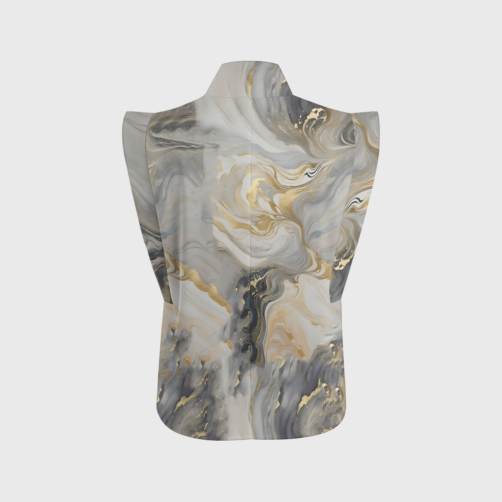 Women's Gold Grey Marble Printed Scrub Set  SM06