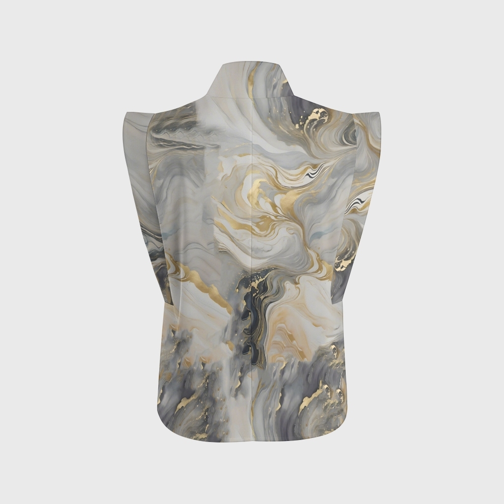 Women's Gold Grey Marble Printed Scrub Set  SM06