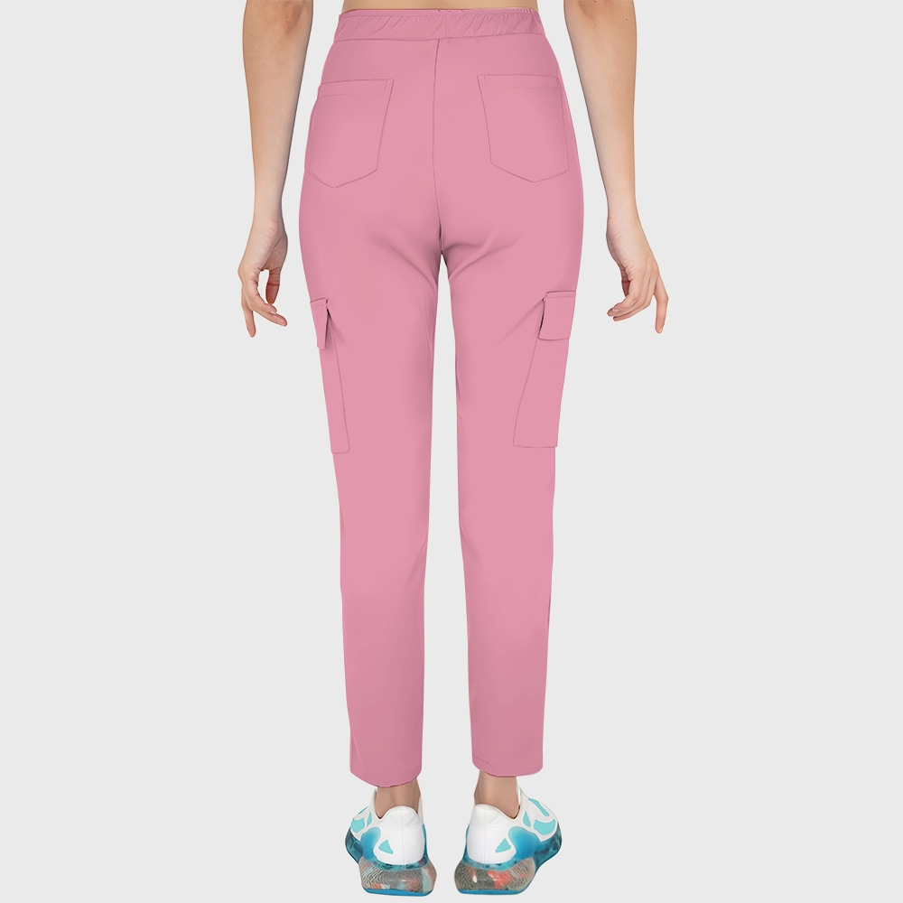 Women's Pink Gold Marble Printed Scrub Set SA07