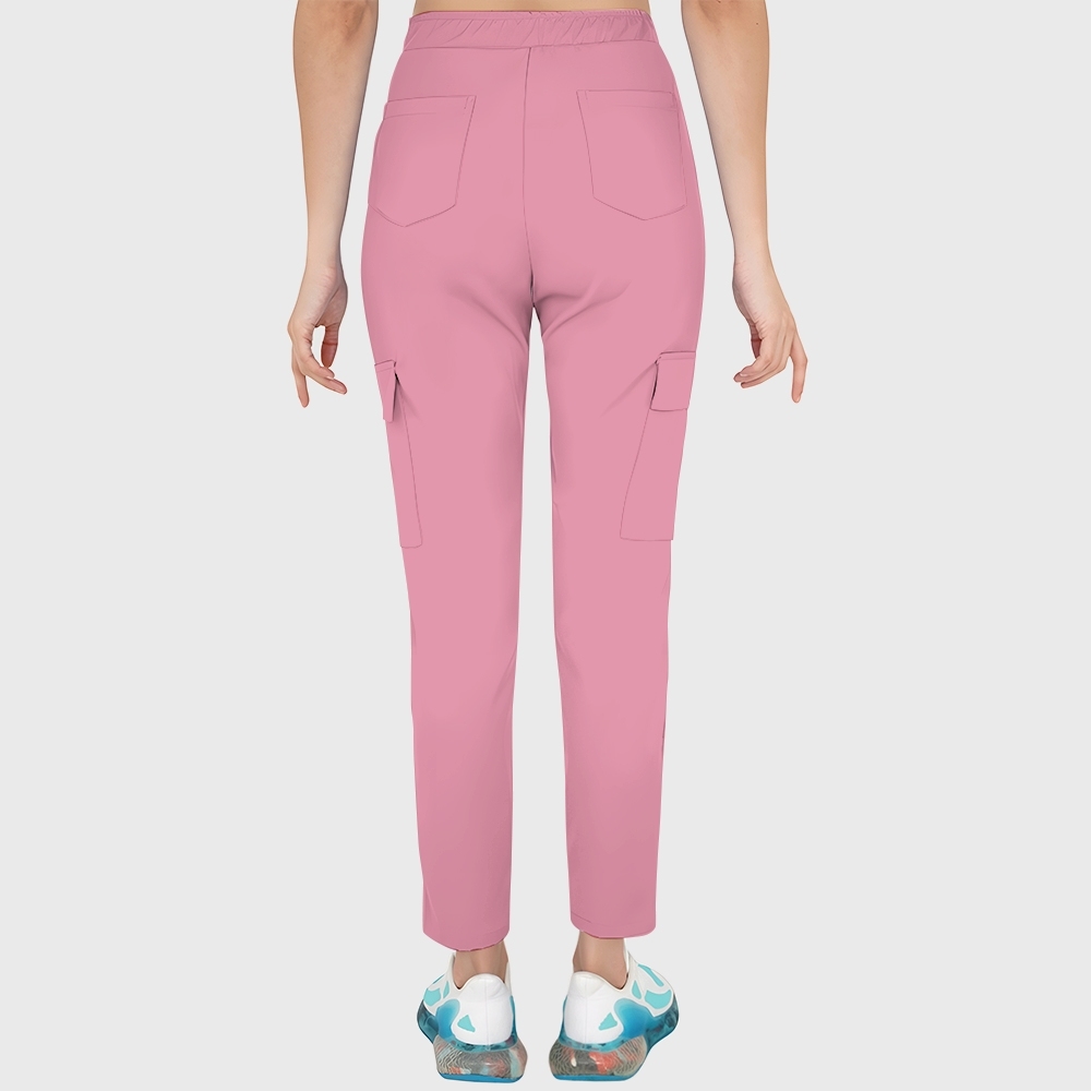 Women's Pink Gold Marble Printed Scrub Set SA07