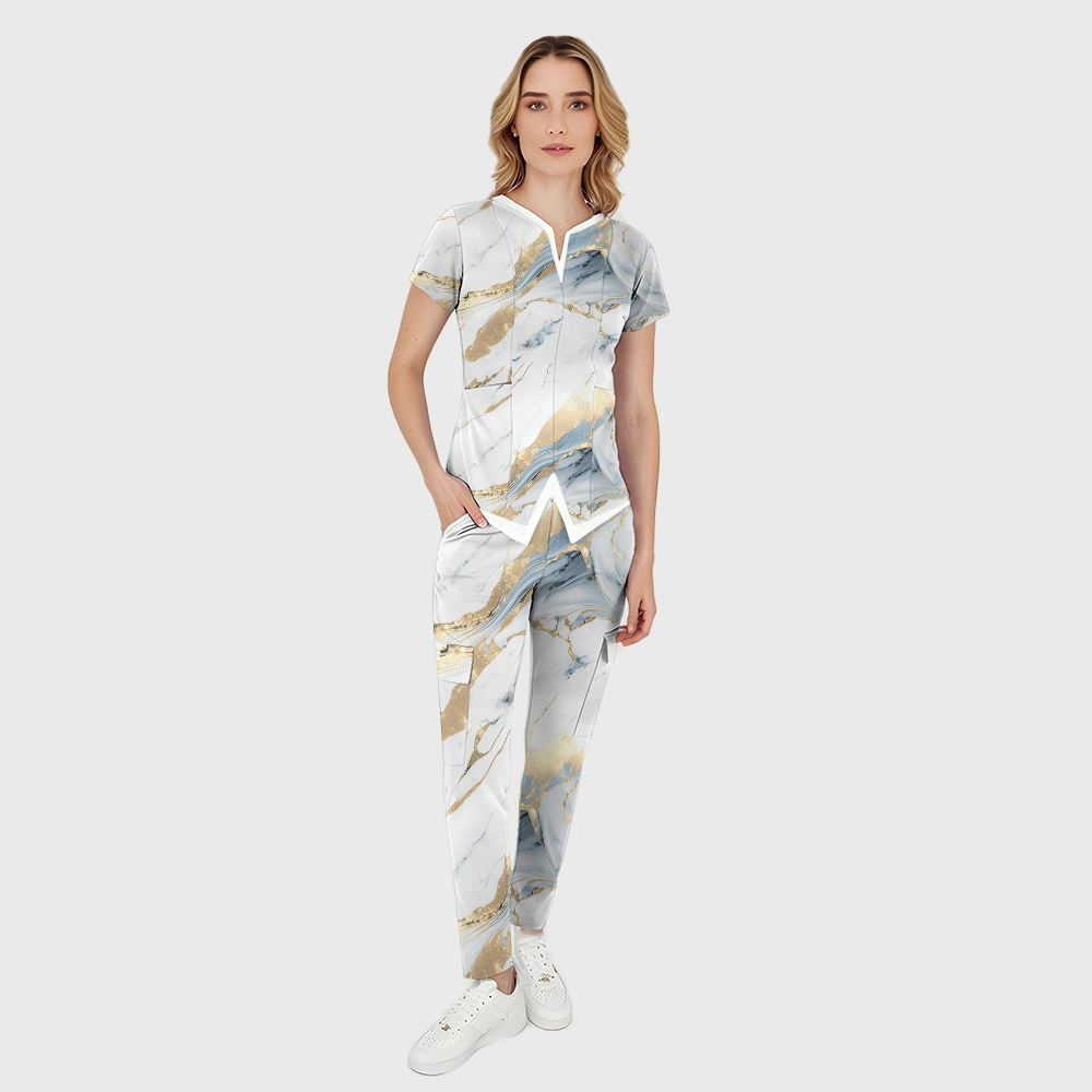 Women's Marble Fantasy Color Scrub Set SA09