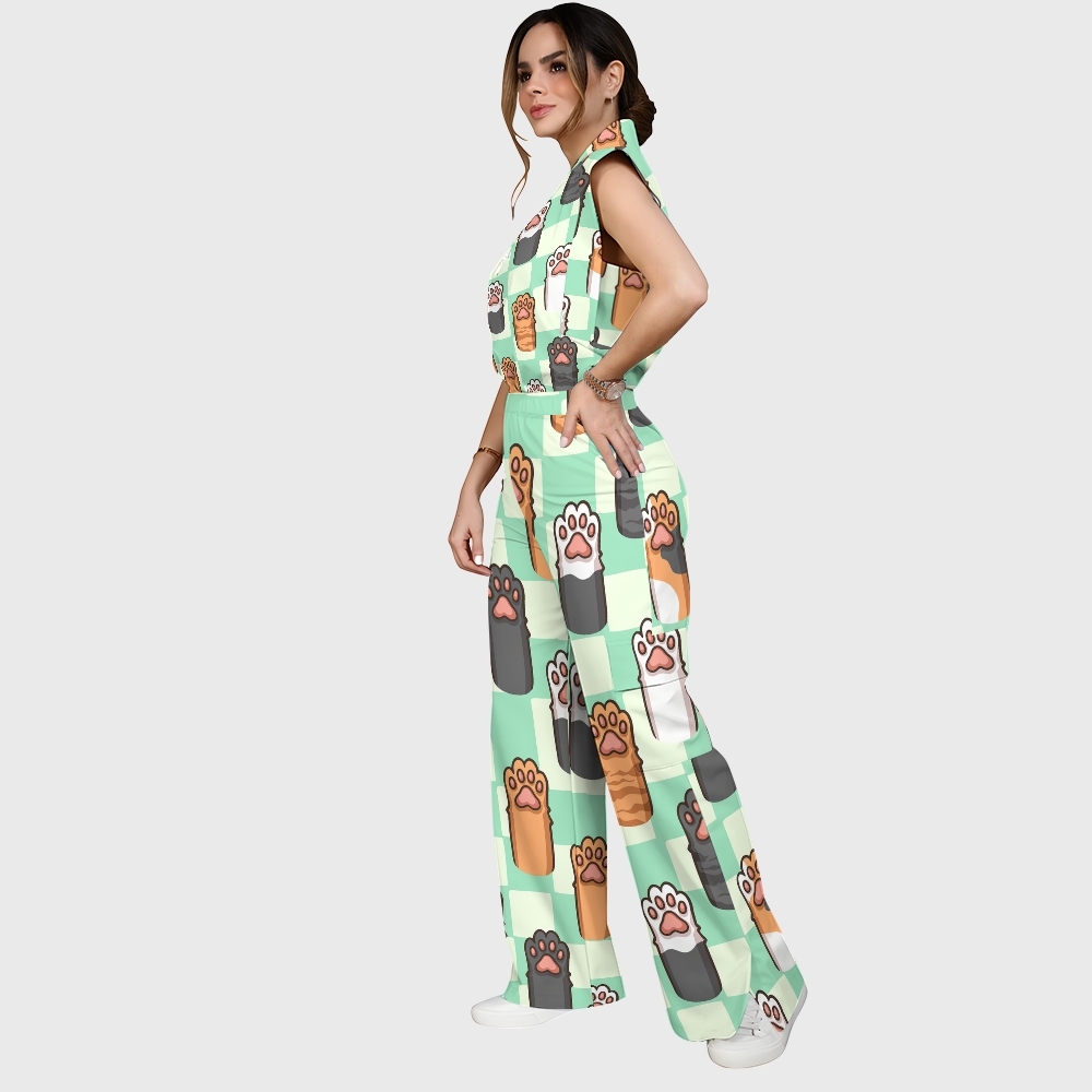 Women's Cat Paw Footprint Scrub Set SN08