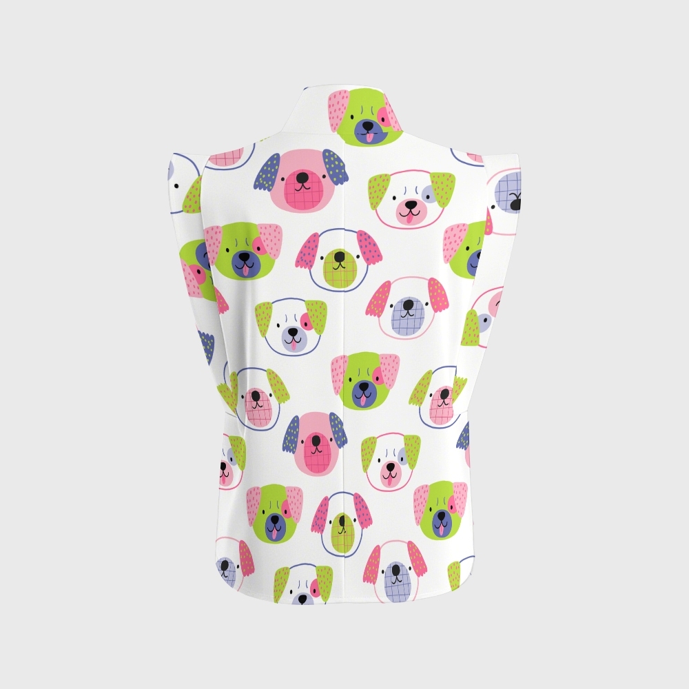 Women's Childish Dog Faces Printed Scrub Set SN09