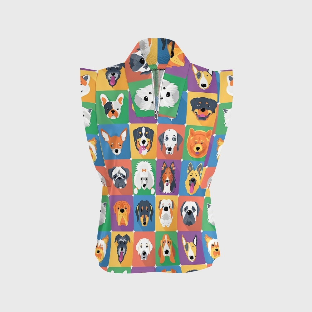 Women's Whimsical Canine College Printed Scrub Set SN10