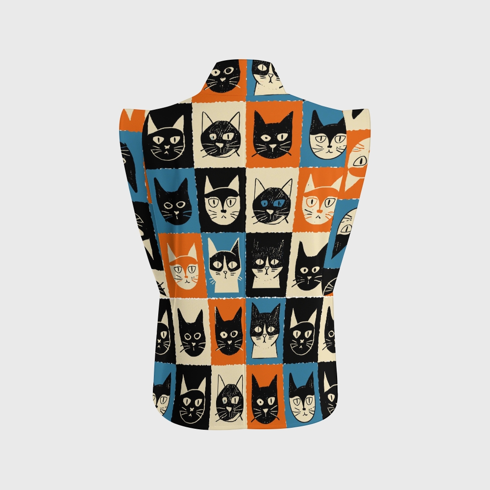 Women's Checkered Cats Printed Scrub Set SN11