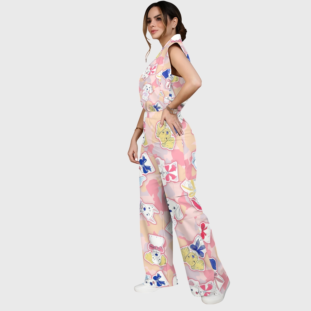 Women's Gentleman Dog Printed Scrub Set SN12