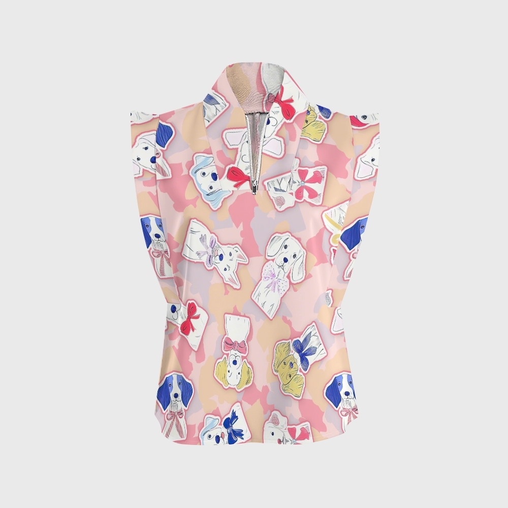 Women's Gentleman Dog Printed Scrub Set SN12