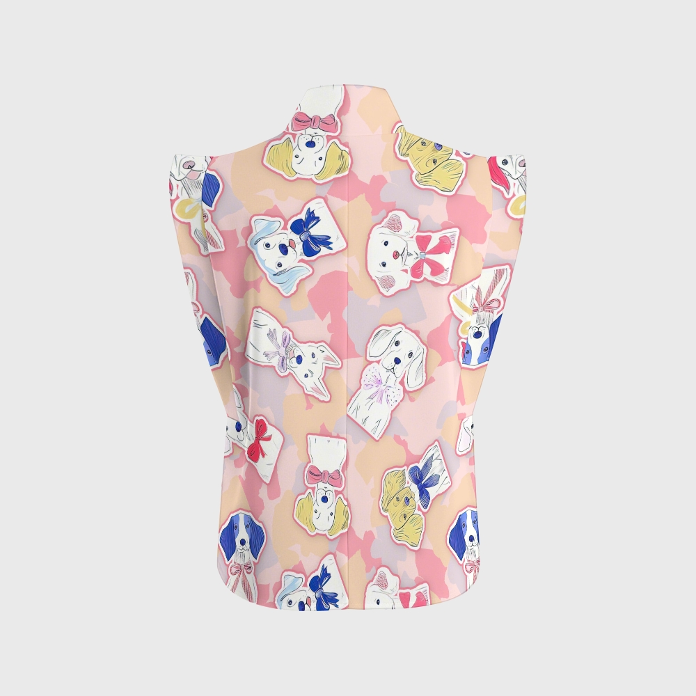 Women's Gentleman Dog Printed Scrub Set SN12