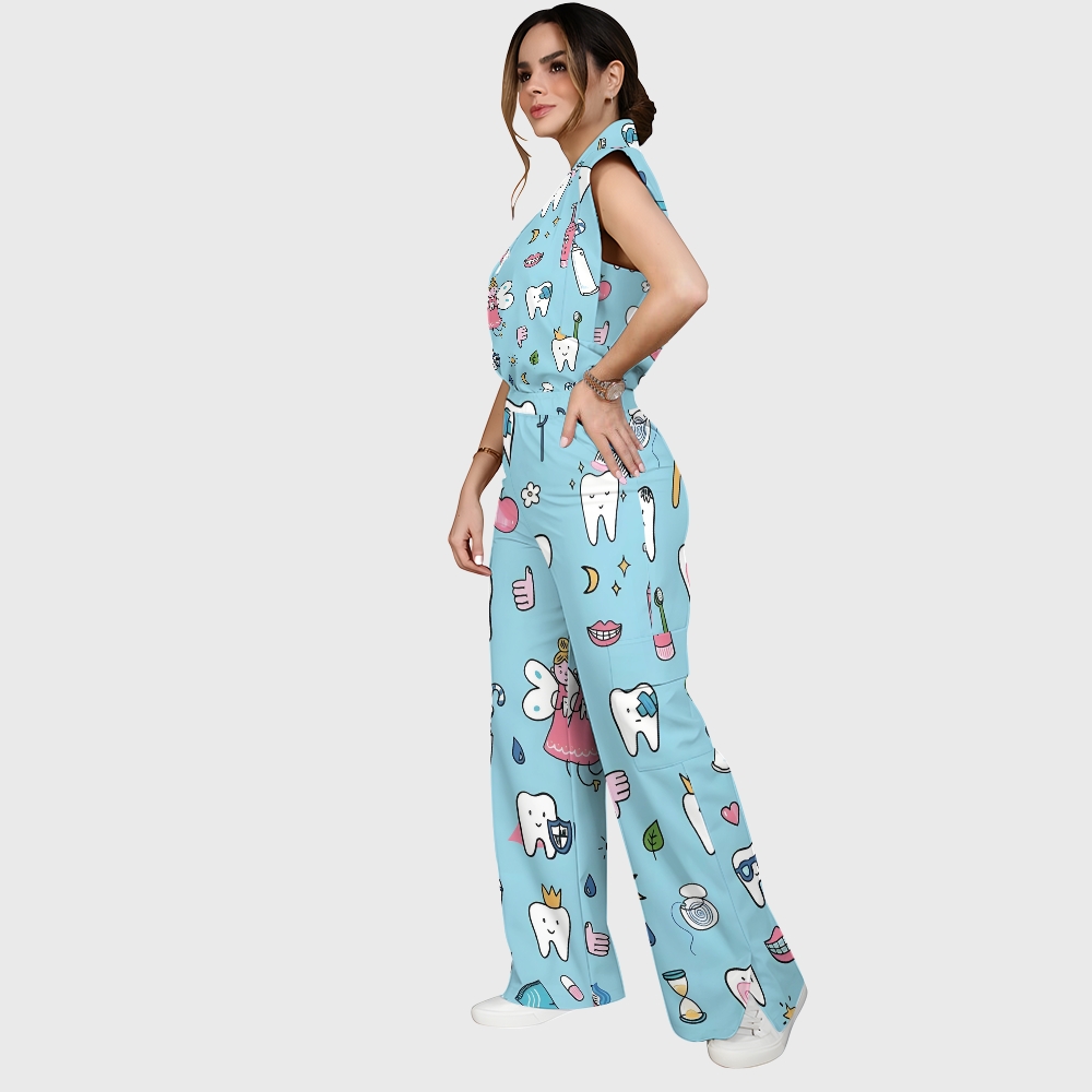 Women's Little Tooth Fairy Printed Scrub Set ST01