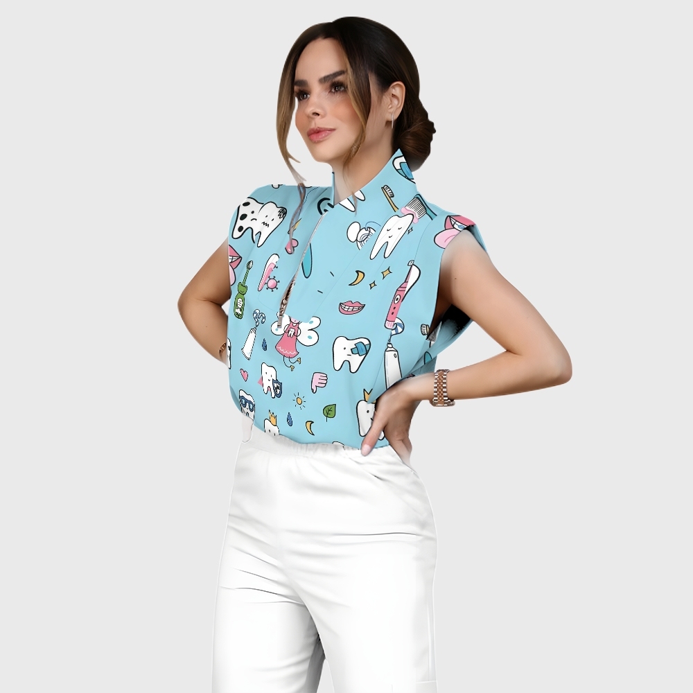 Women's Little Tooth Fairy Printed Scrub Set ST01