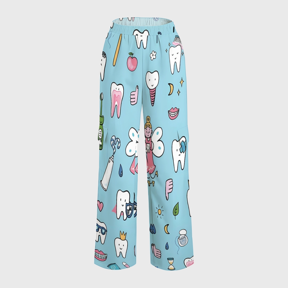 Women's Little Tooth Fairy Printed Scrub Set ST01