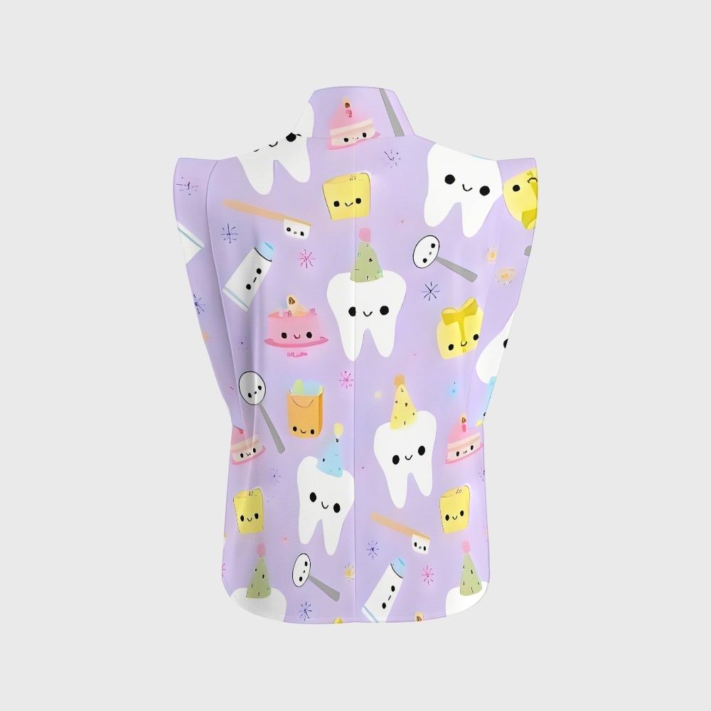 Women's Happy Birthday Teeth Printed Scrub Set ST02