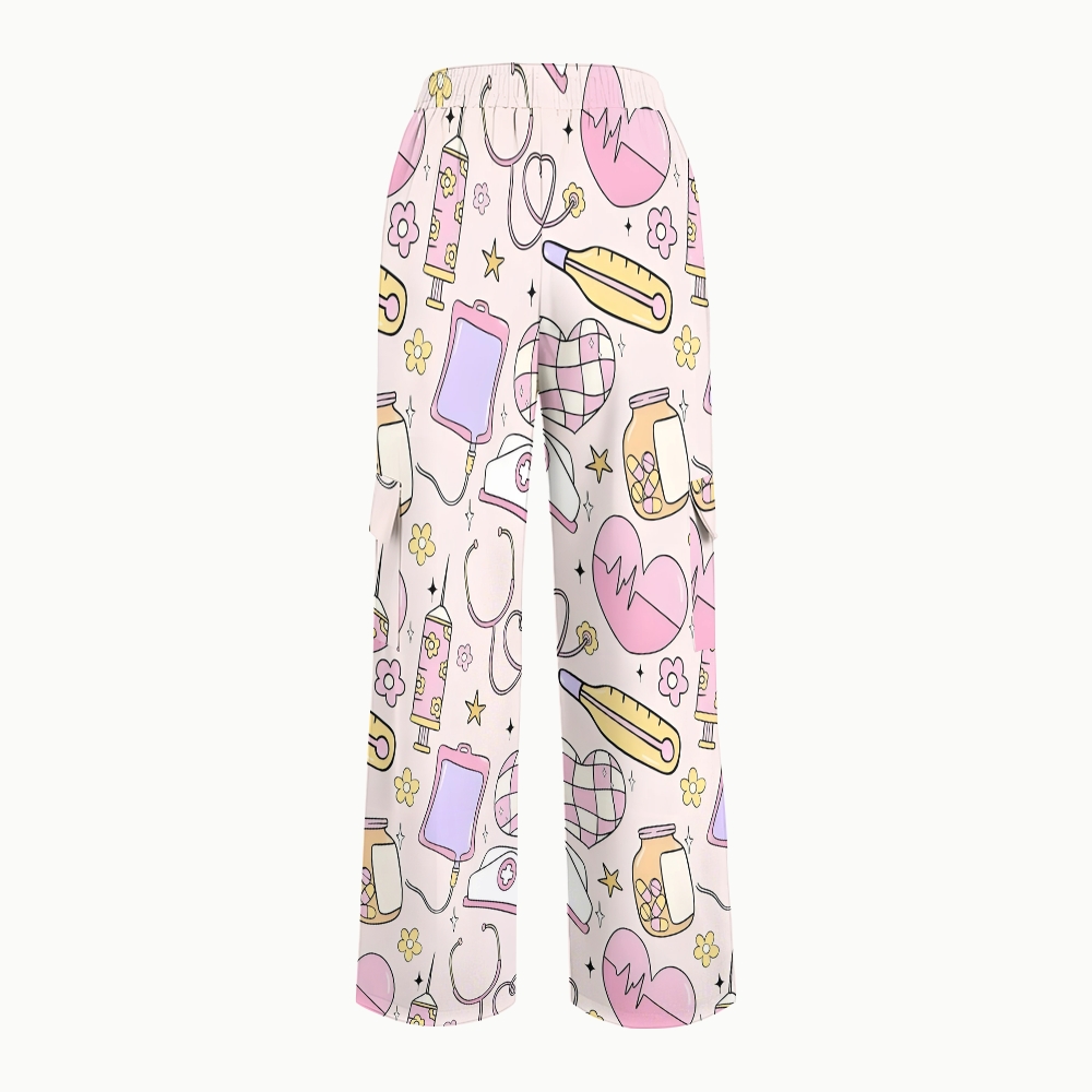 Women's Medical Stuff Printed Nurse Scrub Set ST04