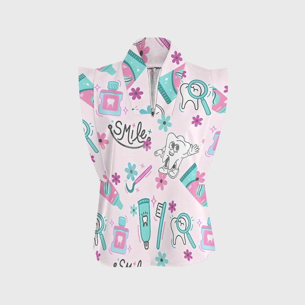 Women's Kawaii Dental Care Printed Scrub Set ST05