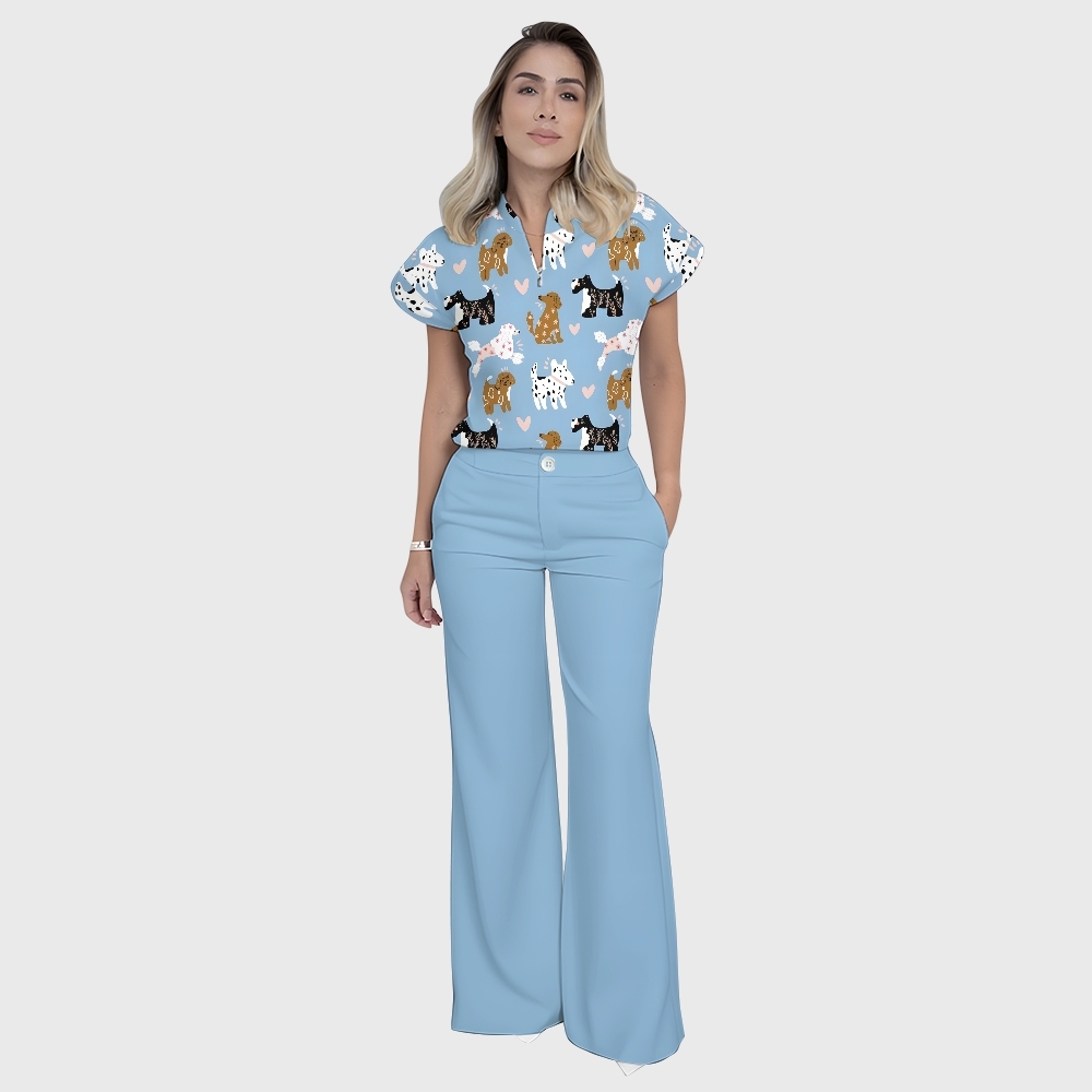 Women's Dog Lover Printed Scrub Set SN15