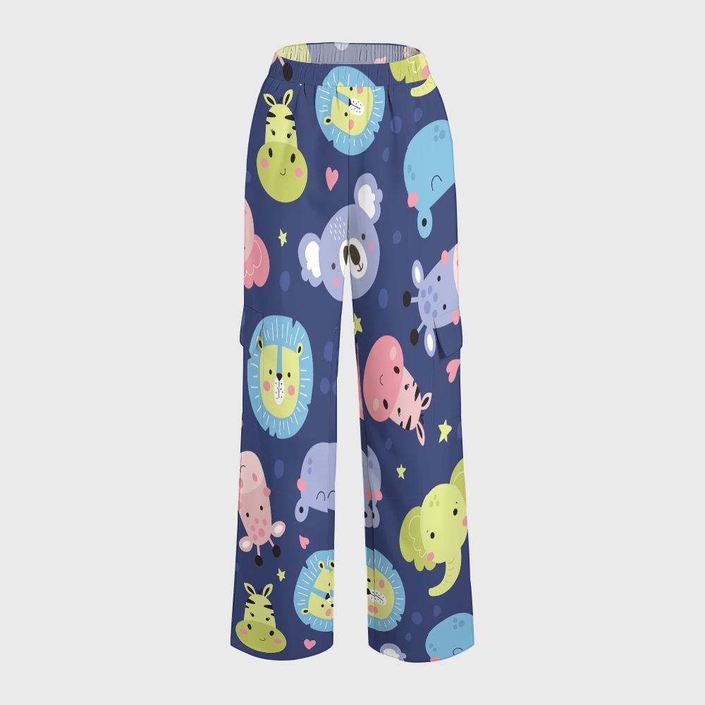 Women's Cartoon Night Safari Printed Scrub Set SN01
