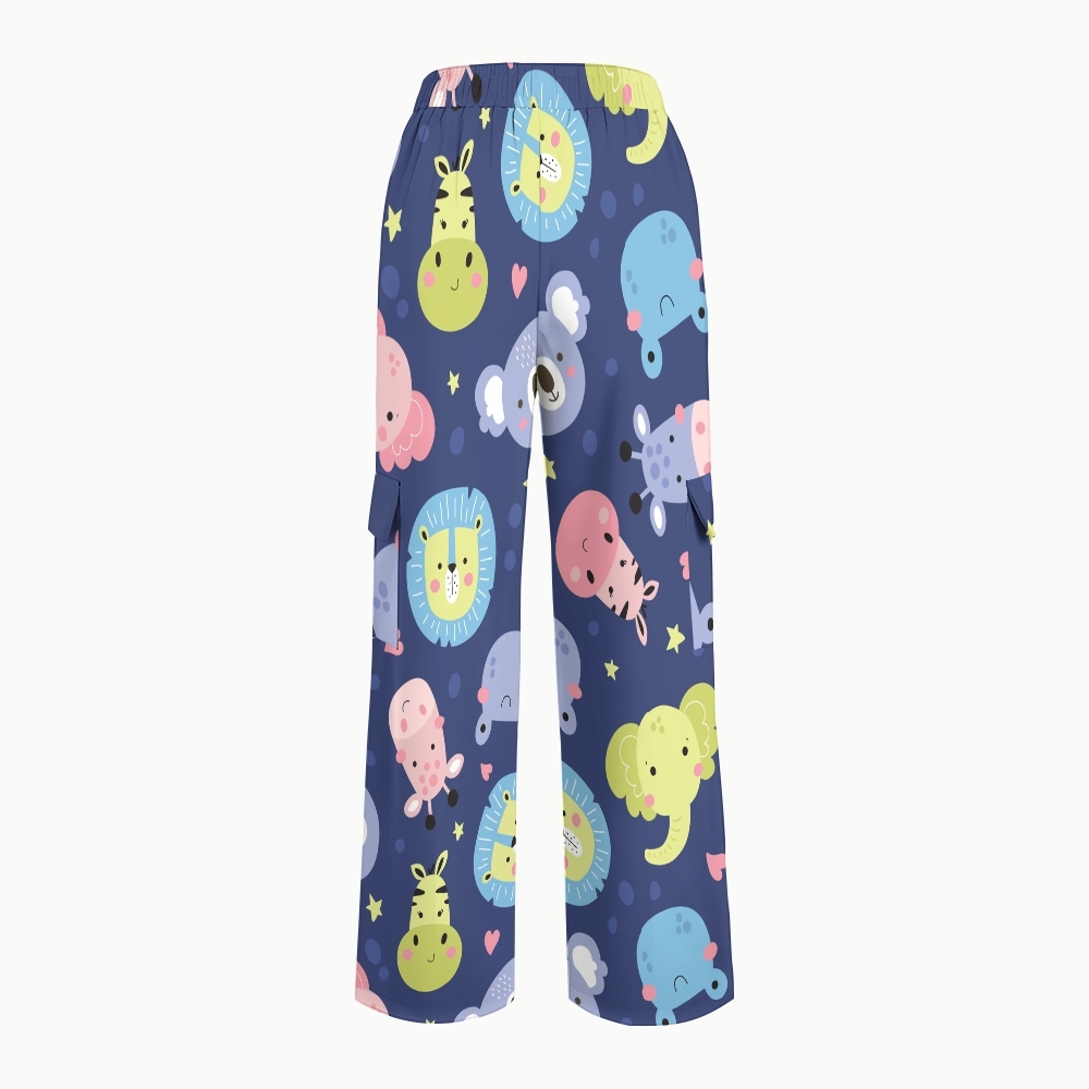 Women's Cartoon Night Safari Printed Scrub Set SN01