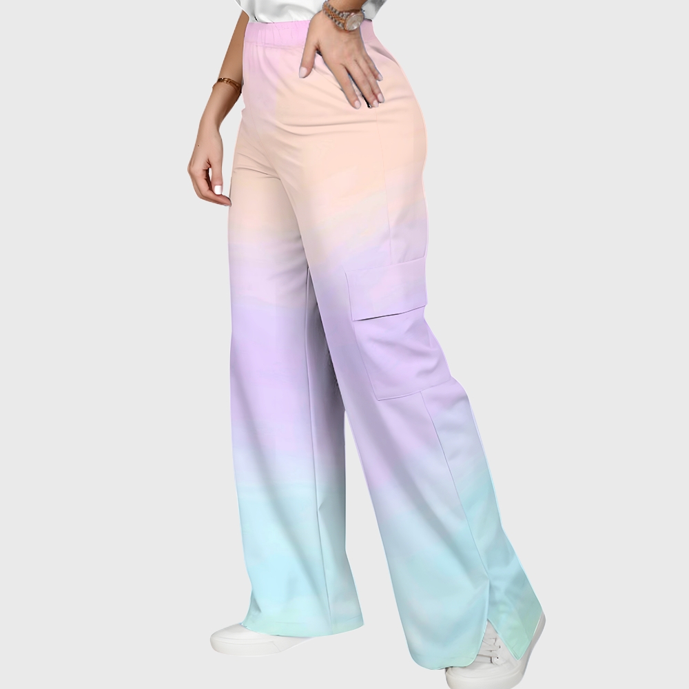 Women's Rainbow Ombre Printed Scrub Set SG12