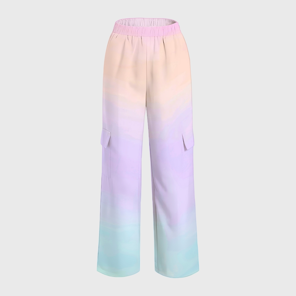 Women's Rainbow Ombre Printed Scrub Set SG12