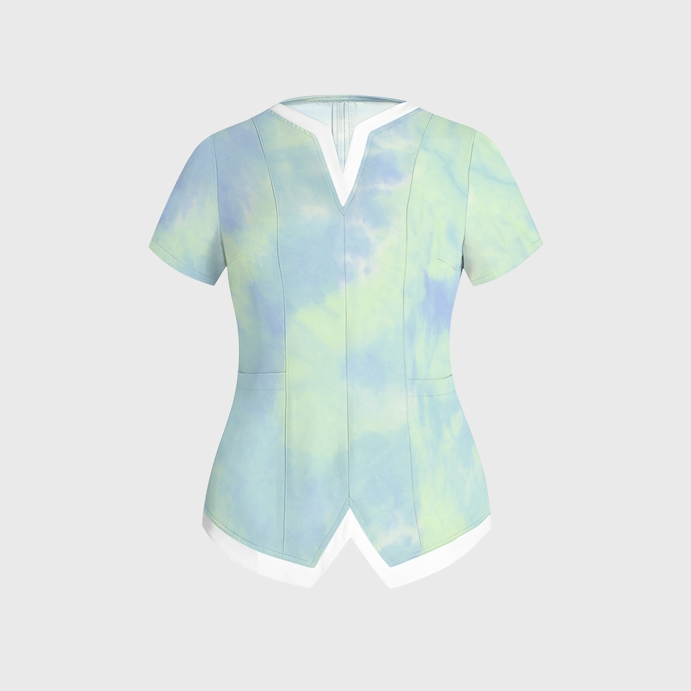 Women's Gradient Warm And Cold Color Scrub Set SG13