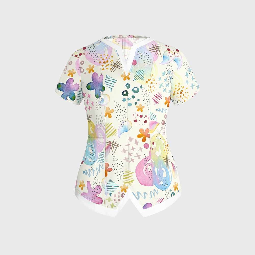 Women's Gradient Warm And Cold Color Scrub Set SG14