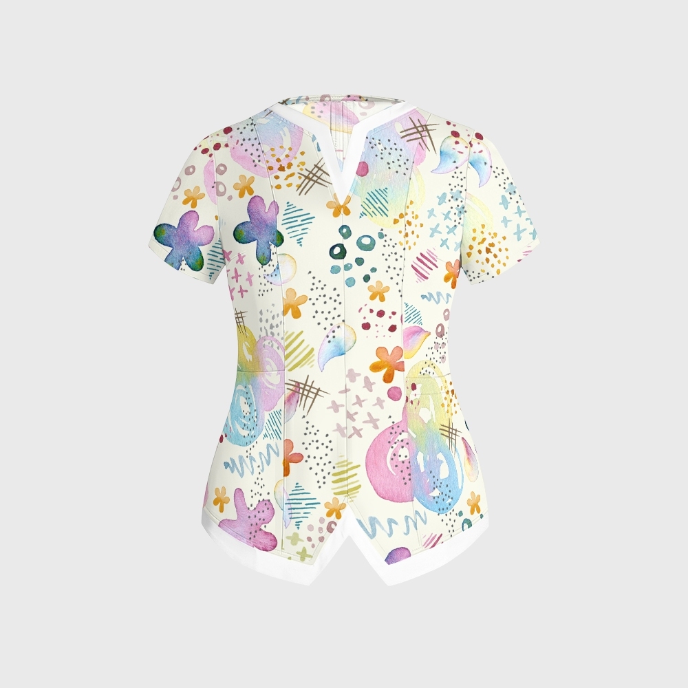 Women's Gradient Warm And Cold Color Scrub Set SG14